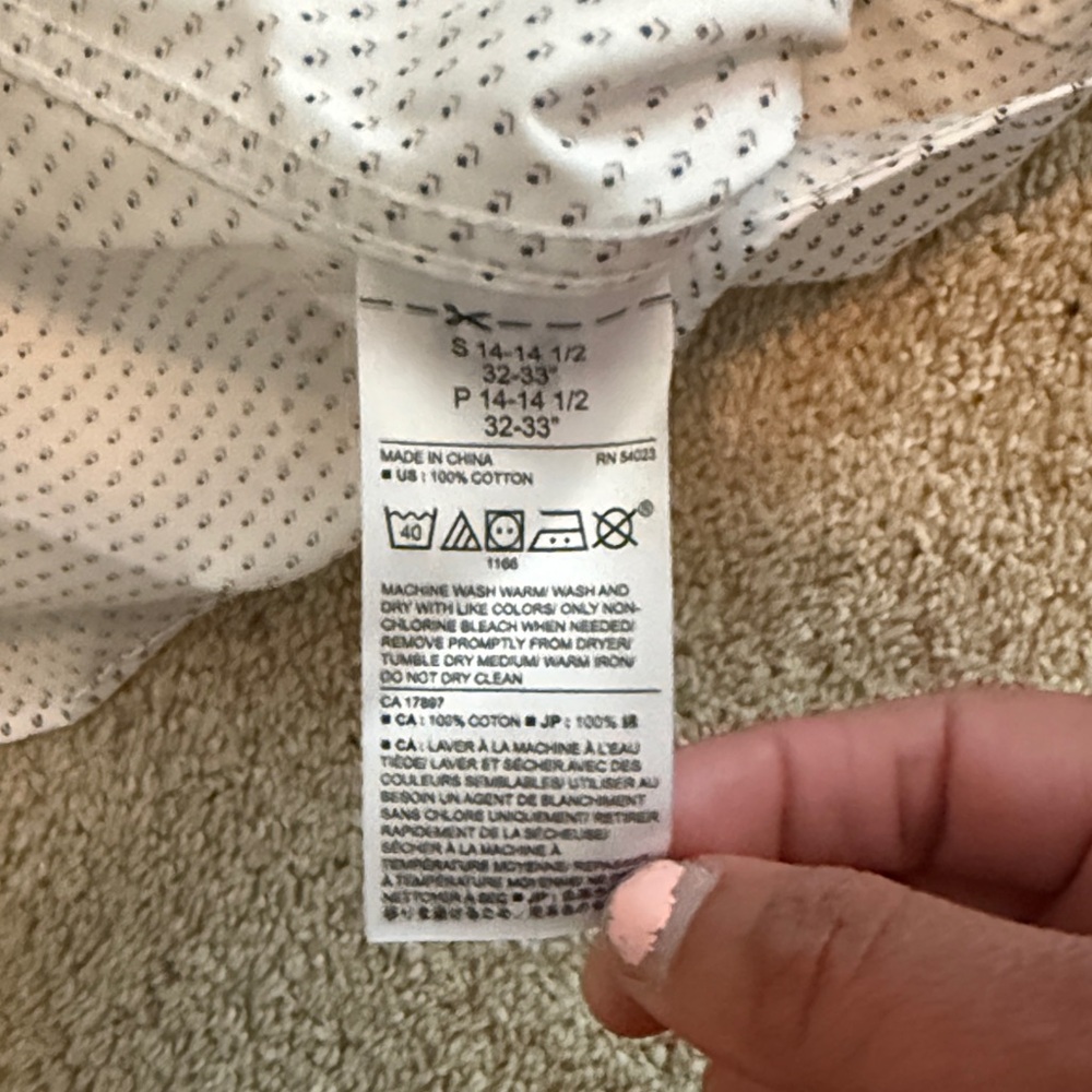 Men’s Banana Republic White Geometric Dress Shirt. Size S. Never wore. Tags on - Picture 12 of 12